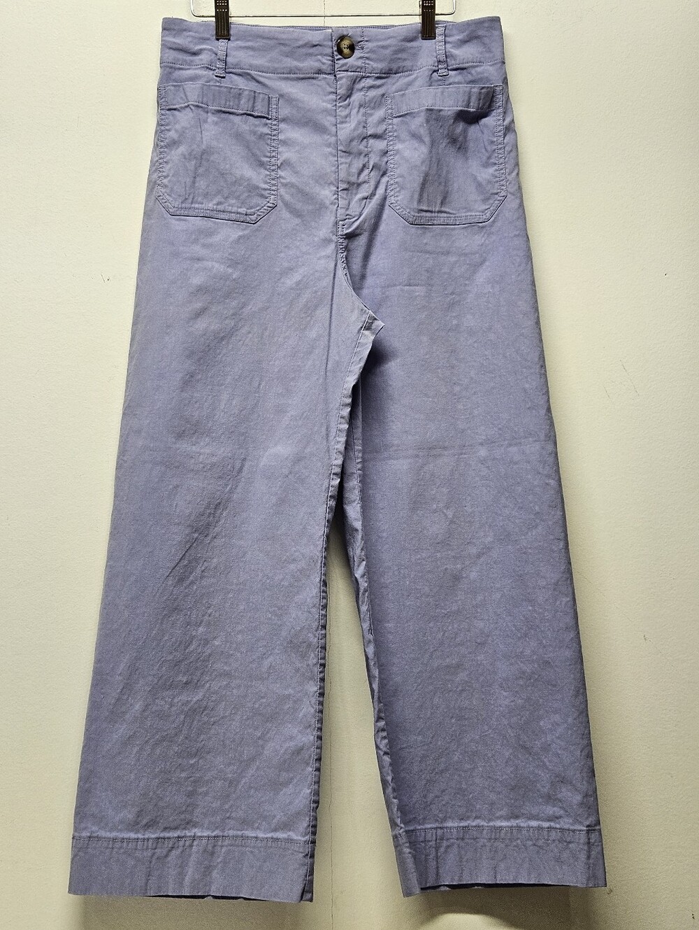 Maeve The Colette Wide Leg Pants Lilac Size 31 Stretch Preppy Linen Blend